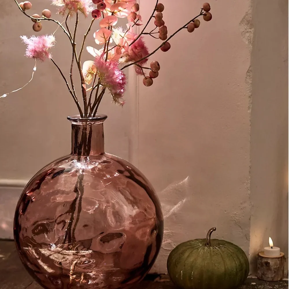 Pink Glass Round Vase